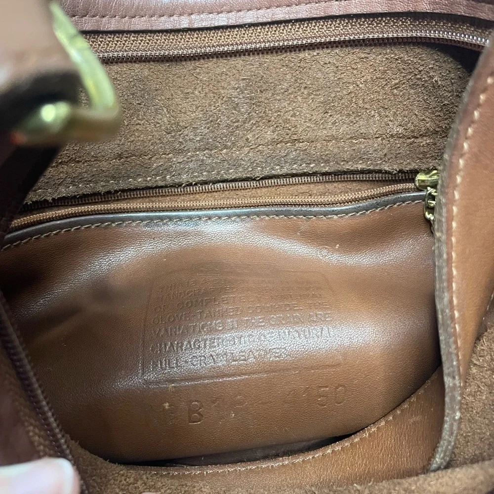 [Coach] Vintage 90s 100% Brown Leather Fold Over Saddle Crossbody  Bag